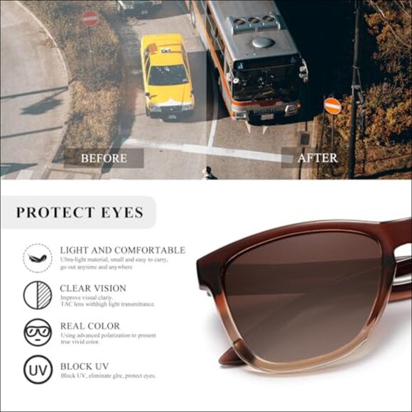 Polarized Sunglasses Ultralight UV Protection Plastic Frame